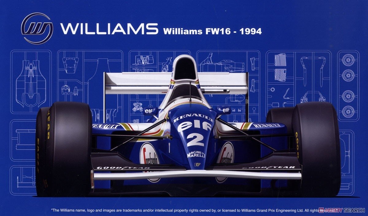 Fujimi 092126 GP-24 Williams FW16 Renault (Grand Prix de Saint-Marin/Grand Prix du Brésil/Grand Prix du Pacifique) 1/20