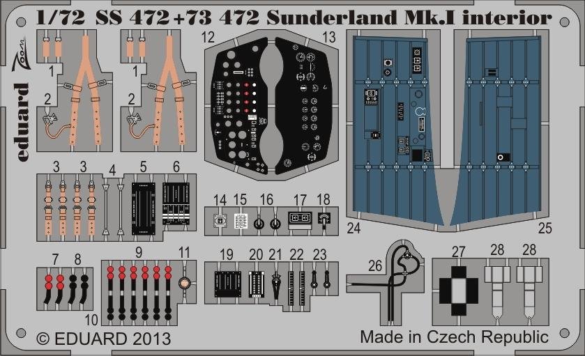 Eduard 73472 Sunderland Mk. I interior SA 1/72 ITALERI