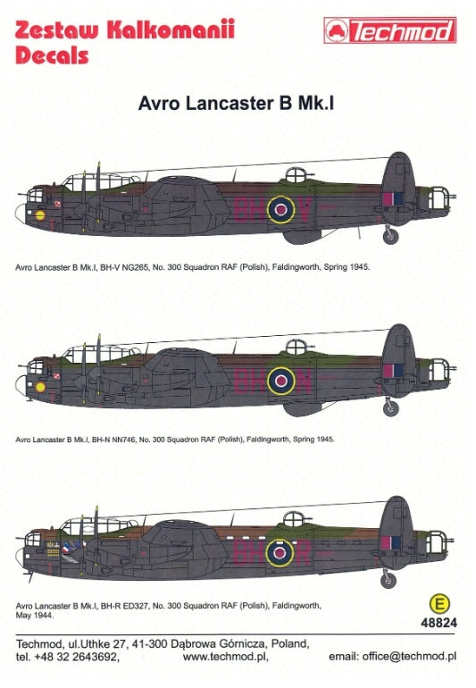 Techmod 48824 Avro Lancaster B Mk I 1/48