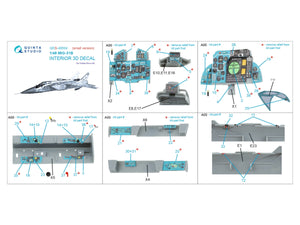 Quinta Studio QDS-48504 MiG-31B 3D-Printed &amp;amp; colored Interior on decal paper (Hobby Boss) (Small version) 1/48 – Bild 2