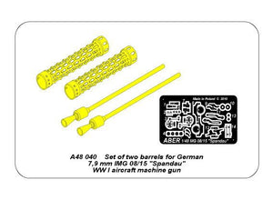 Aber A48 040 Set of two barrels for German 7.9 mm lMG 08/15 Spandau WWI aircraft machine gun (1/48) – obrázek 4