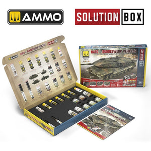 AMMO of Mig Jimenez 7731 SOLUTION BOX 26 – NATO &amp;amp; BUNDESWEHR Vehicles - Colors and Weathering System – obrázek 2