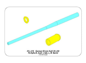 Aber 35L-316 50mm barrel KwK39l/60 for Panzer III J late 1/35 – imagen 2