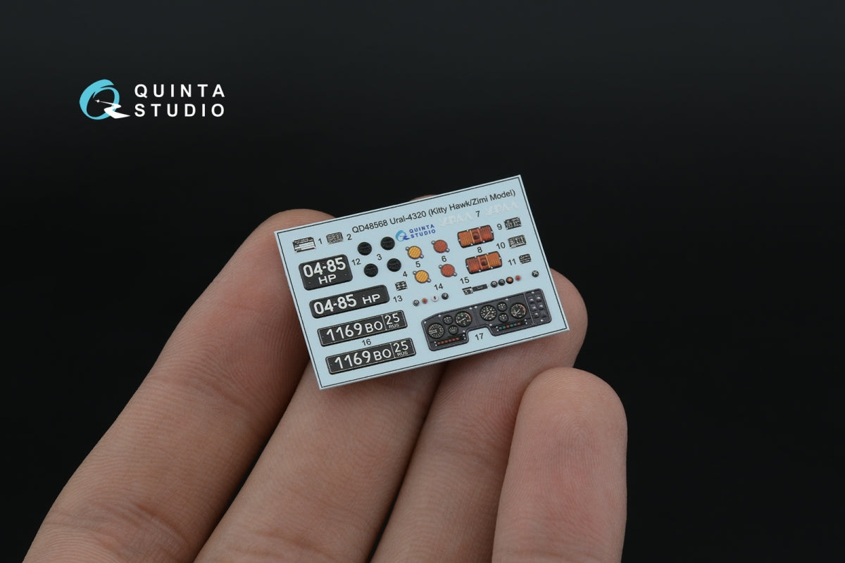 Quinta Studio QD+48568 URAL 4320 3D-Printed &amp;amp; colored Interior on decal paper (KittyHawk/Zimi model) (with 3D-printed resin parts) 1/48 – immagine 5
