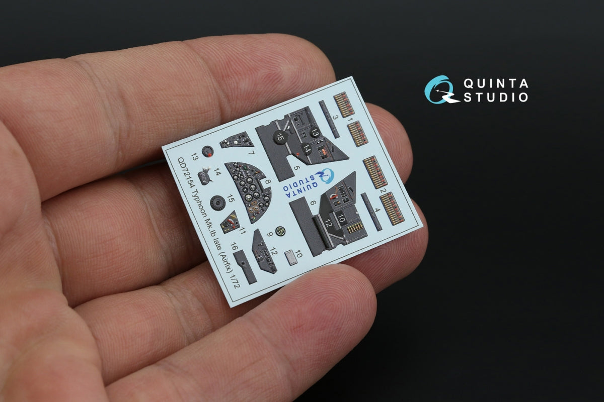 Quinta Studio QD72154 Typhoon Mk.1B Late 3D-Printed colored Interior on decal paper (Airfix) 1/72 – Bild 5