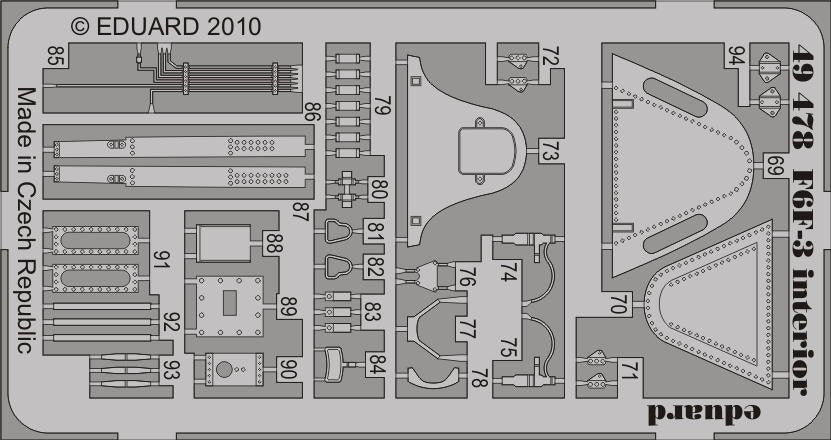 Eduard 49478 F6F-3 interior SA 1/48 Hobby Boss