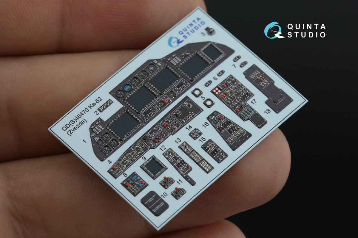 Quinta Studio QDS-48470 Ka-52 3D-Printed coloured Interior on decal paper (Zvezda) (Small version) 1/48 – zdjęcie 7