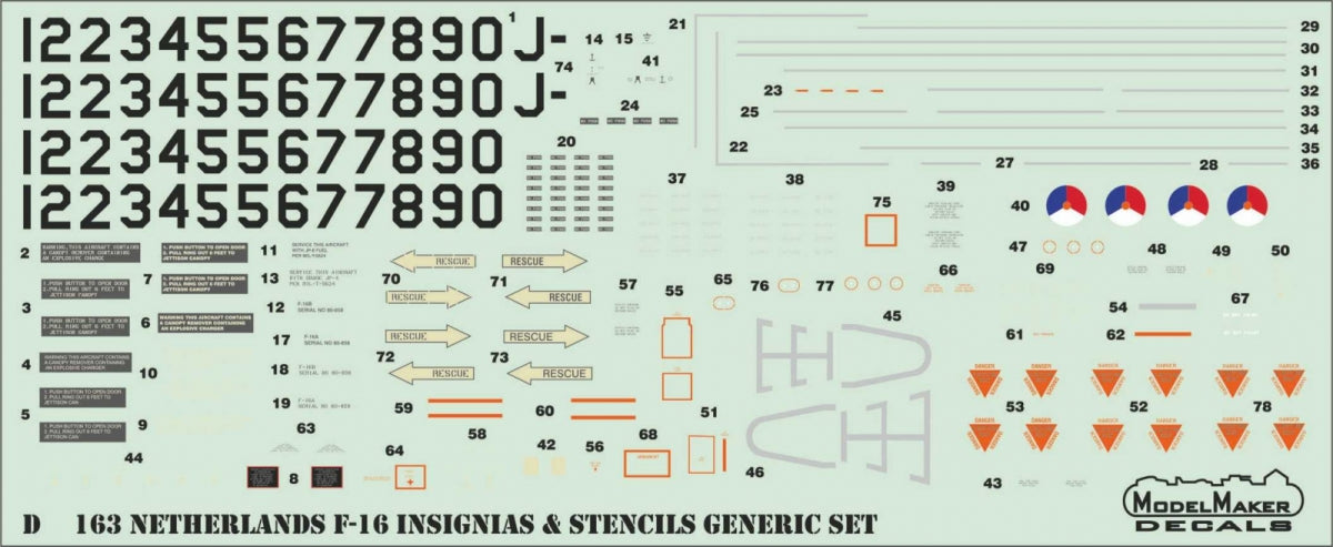 ModelMaker Decals D48160 Dutch F-16 Demo 1994 1/48 – image 3