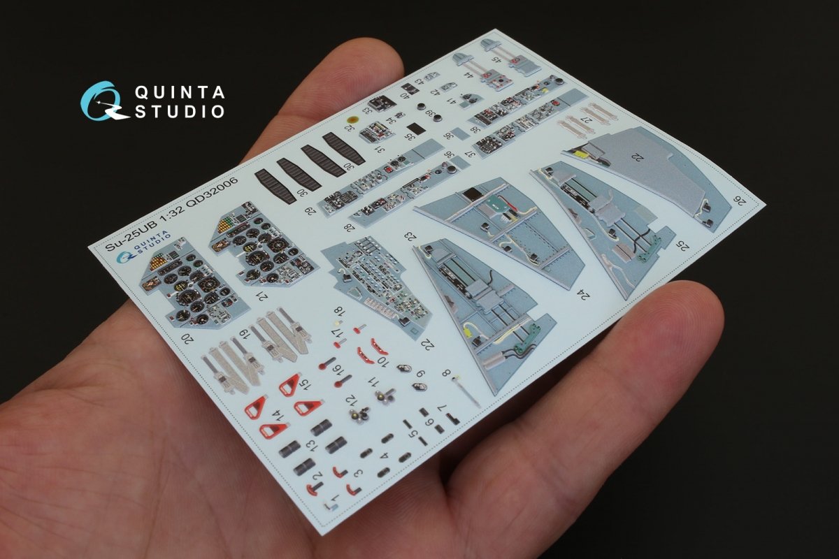 Quinta Studio QD32006 Su-25UB 3D-Printed &amp;amp; colored Interior on decal paper (for Trumpeter kit) 1/32 – obrázek 3