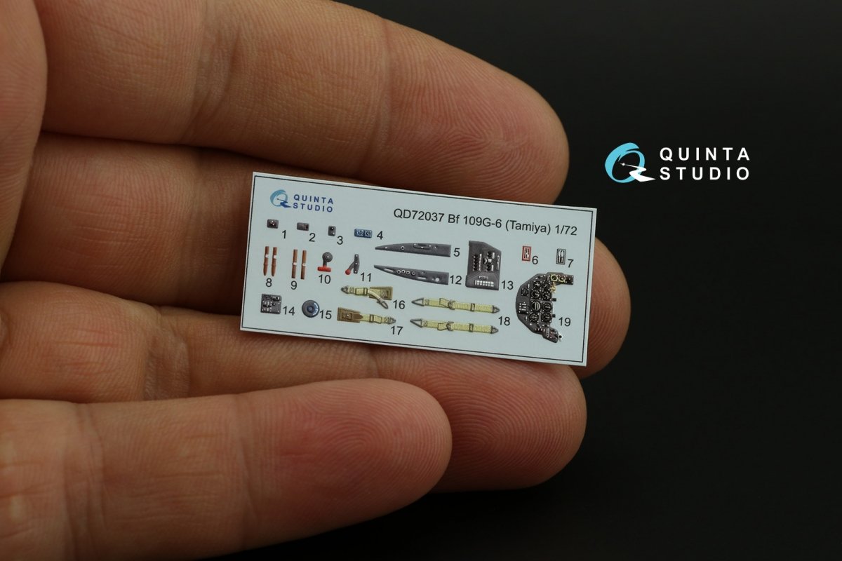 Quinta Studio QD72037 Bf 109 G-6 3D-Printed &amp;amp; colored Interior on decal paper (Tamiya) 1/72 – Bild 4
