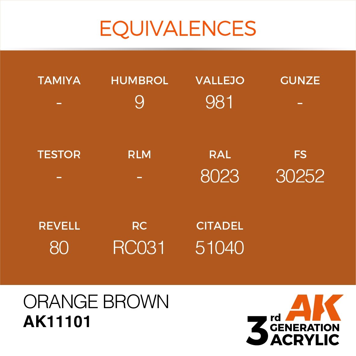 AK Interactive AK11101 ORANGE BROWN – STANDARD 17ml – zdjęcie 3
