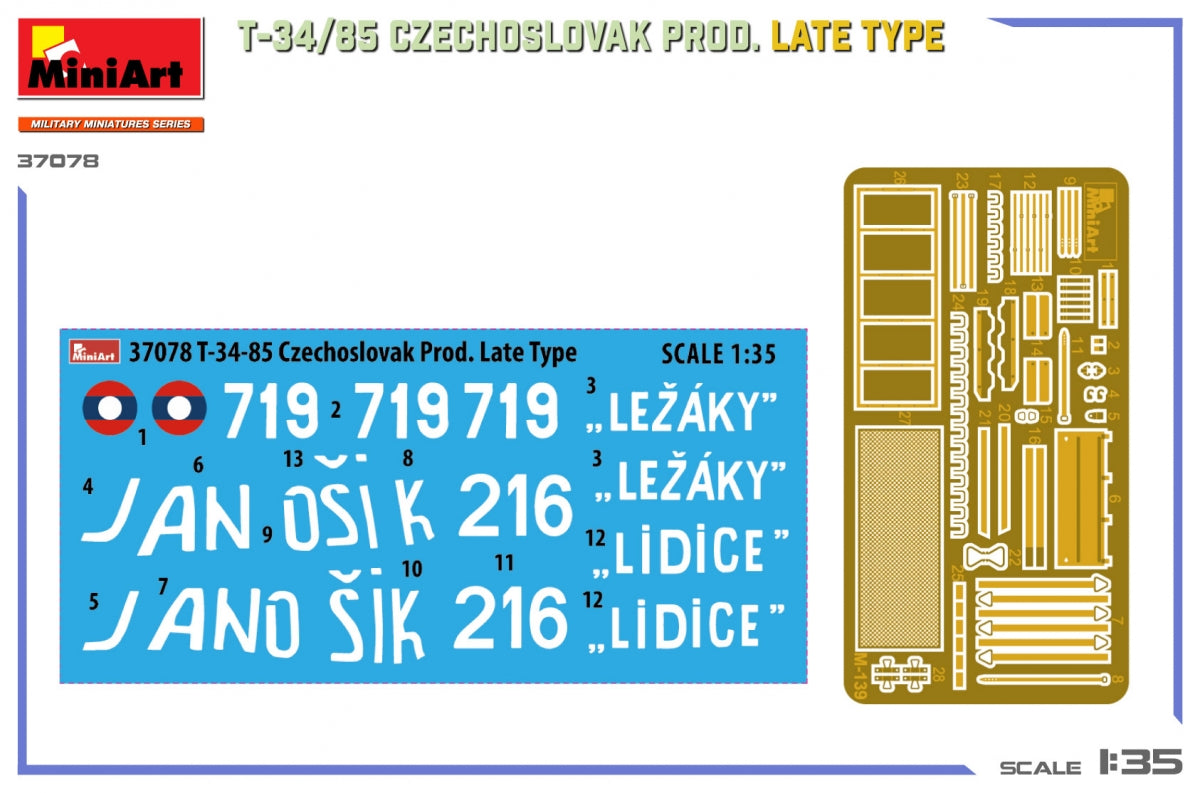 MiniArt 37078 T-34/85 Czechoslovak Prod. Late Type 1/35 – image 2