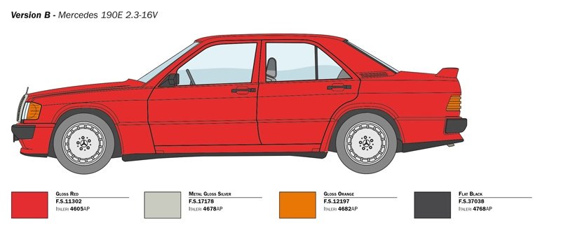 Italeri 3624 Mercedes 190 E 2.3 16V 1/24 – obrázek 5
