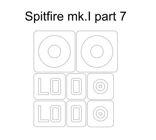 Omask 34019 Spitfire Mk.I part 7 (for Eduard 11143 kamo D) 1/48