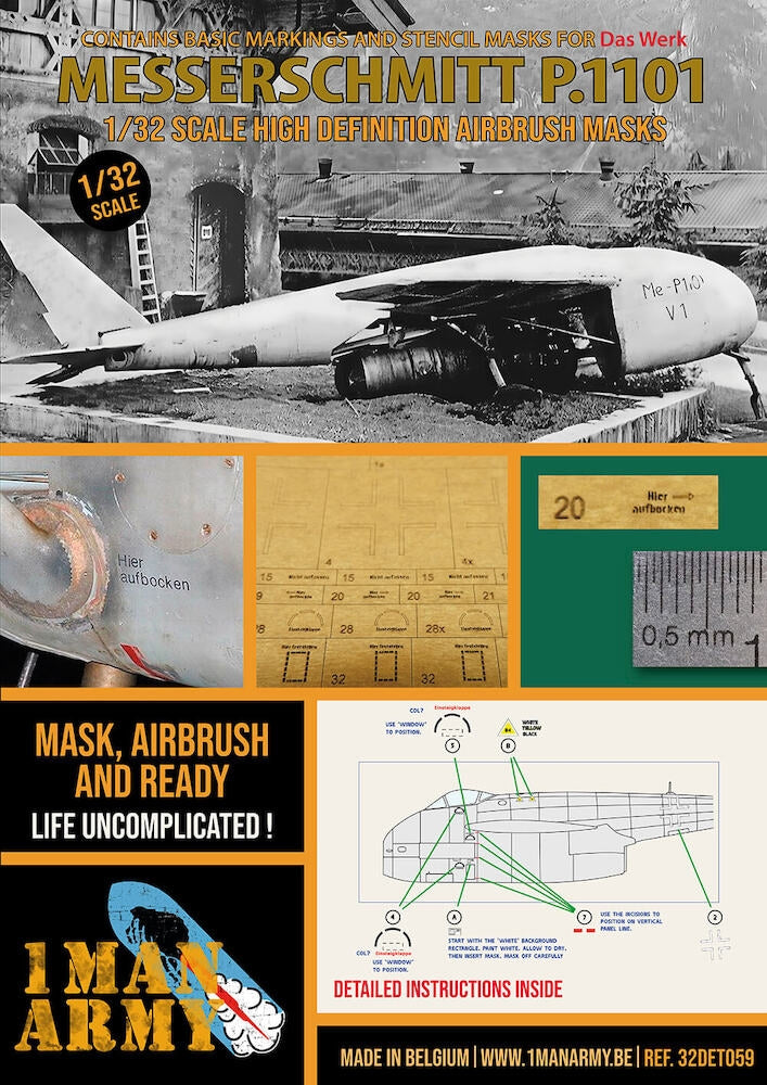1 Man Army 32DET059 Messerschmitt P.1101 (Das Werk) 1/32