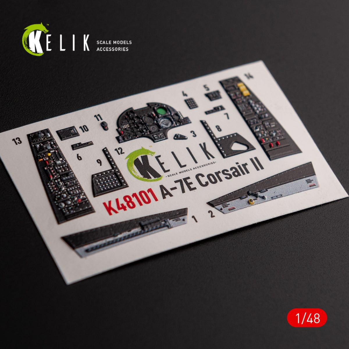 KELIK K48101 A-7E Corsair II- interior 3D decals for HobbyBoss kit 1/48 – obrázek 4