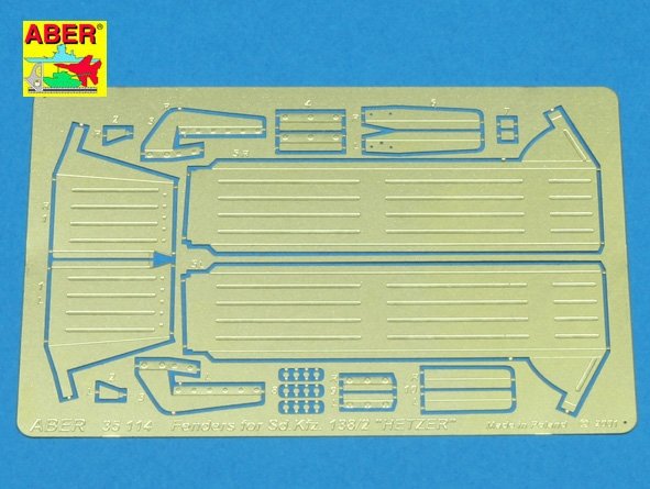 Aber 35114 Ailes pour Sd.Kfz. 138/2 Hetzer pour toutes les versions (DRA) (1/35)