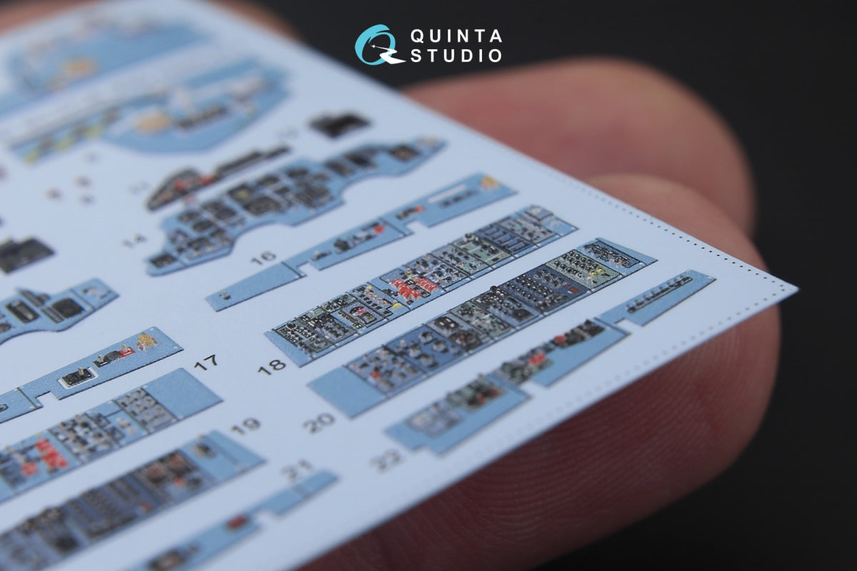 Quinta Studio QD48181 Su-27UB 3D-Printed colored Interior on decal paper (for KittyHawk kit) 1/48 – obrázek 2