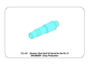 Aber 72L-43 German 15cm StuH 43 Barrel for Stu.Pz. IV BRUMBAR – Early version 1/72 – image 7
