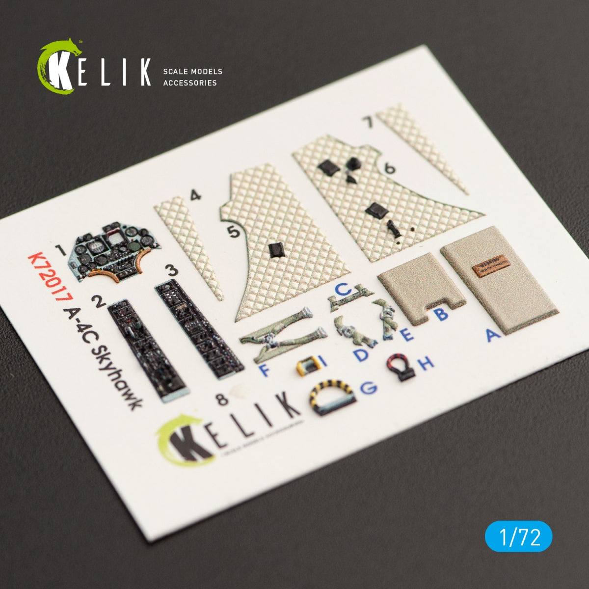 KELIK K72017 A-4C &amp;quot;SKYHAWK&amp;quot; INTERIOR 3D DECALS FOR FUJIMI/HOBBY 2000 KIT 1/72