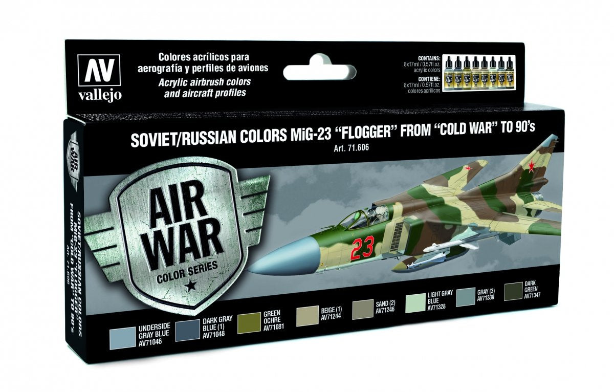 Vallejo 71606 Couleurs soviétiques/russes MiG-23 Flogger des années 1970 à 1990 jusqu'à aujourd'hui 8x17 ml6