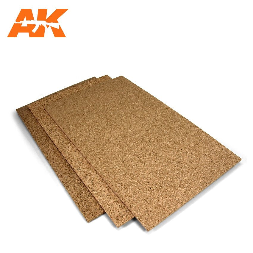 AK Interactive AK8049 CORK SHEET – FINE GRAINED 200x300x1-2-3mm