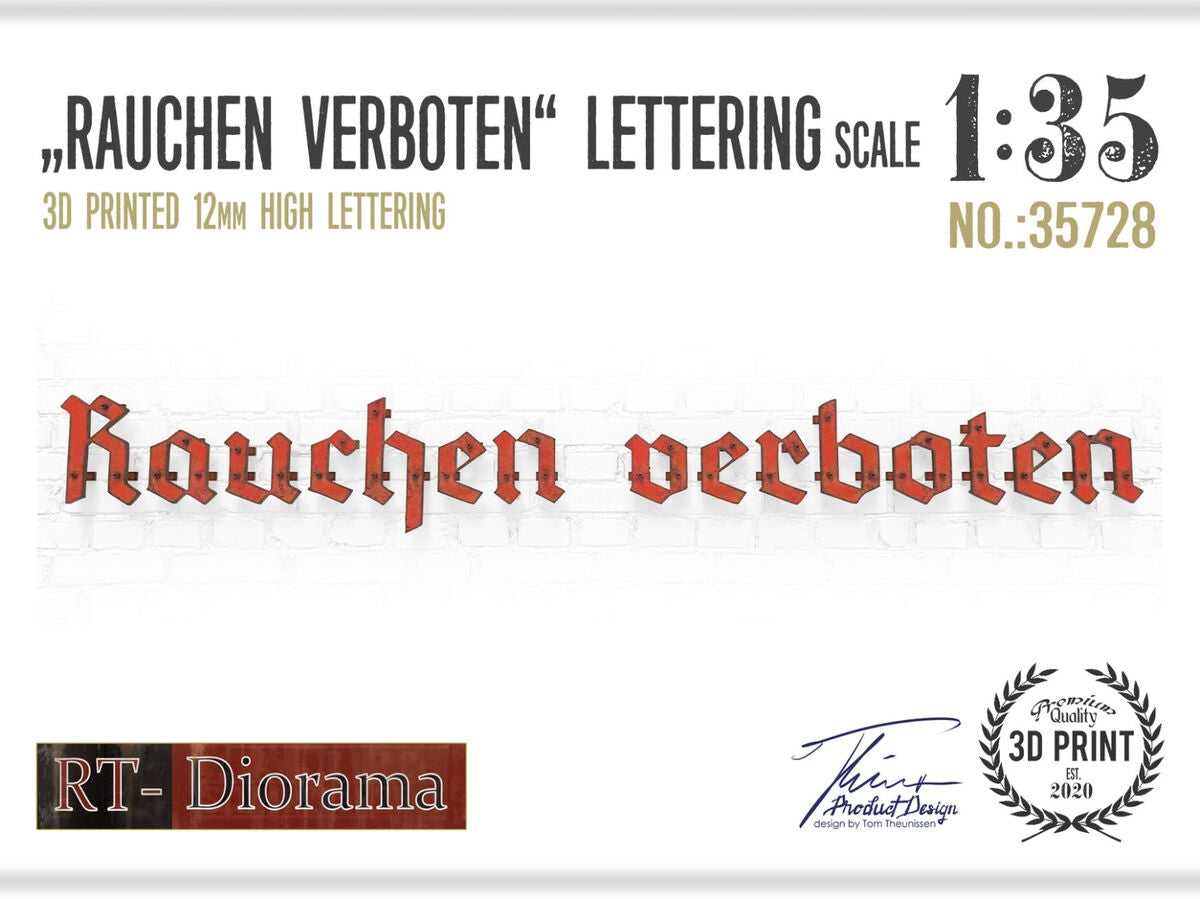 RT-Diorama 35728 Lettres Set 3 - "Rauchen Verboten" 1/35 