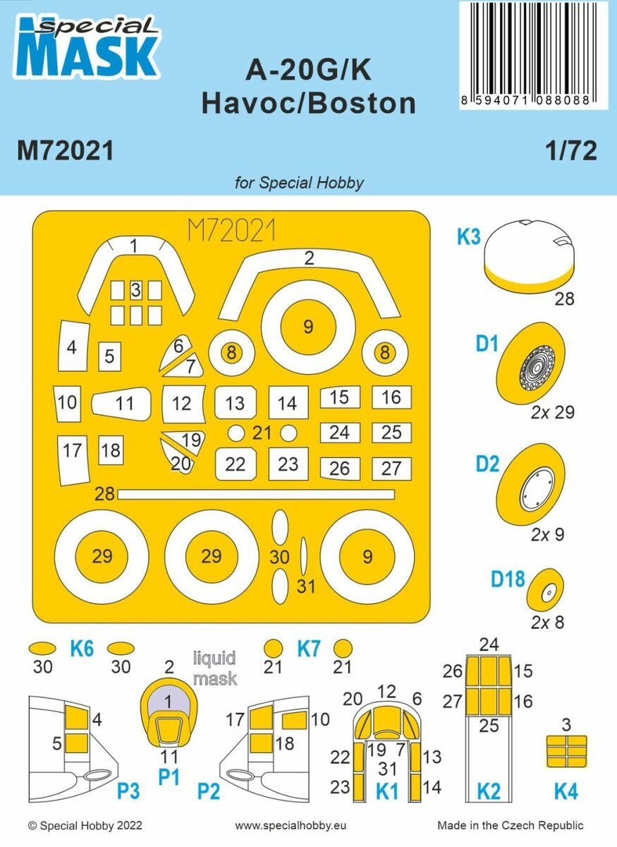 Special Hobby M72021 A-20 G/K Havoc/Boston (for Special Hobby) 1/72