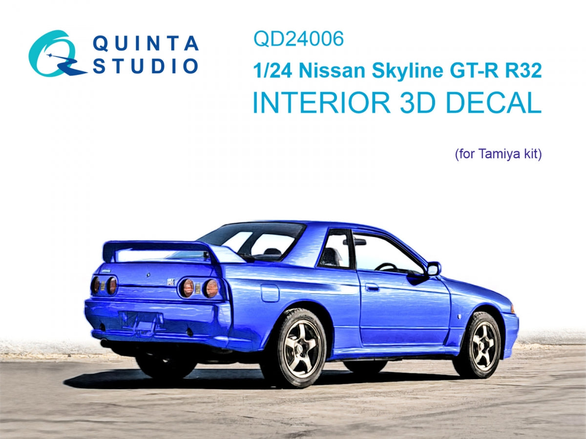 Quinta Studio QD24006 Nissan Skyline GT-R R32 3D-Printed &amp; colored Interior on decal paper (Tamiya) 1/24