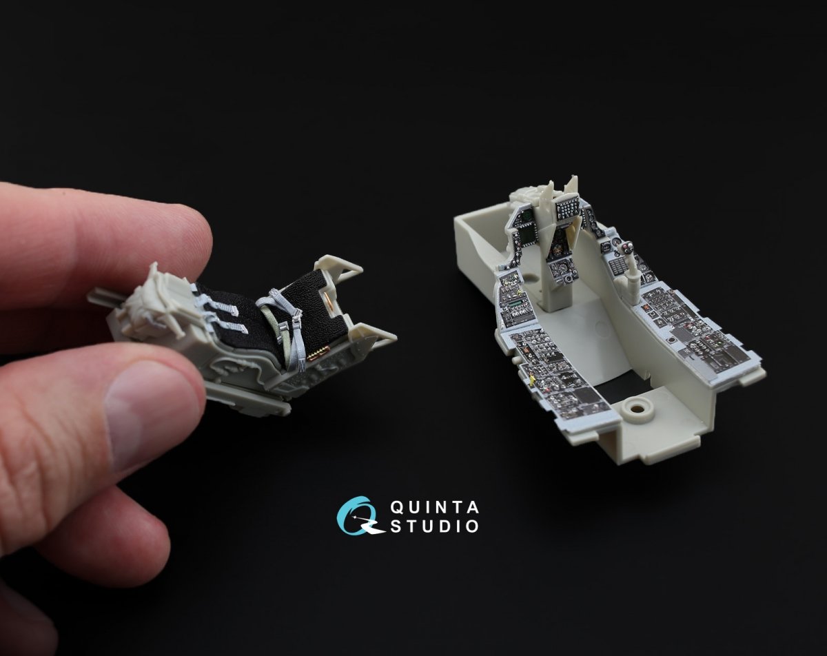 Quinta Studio QD32003 F-16C 3D-Printed &amp;amp; colored Interior on decal paper (for Tamiya kit) 1/32 – immagine 9