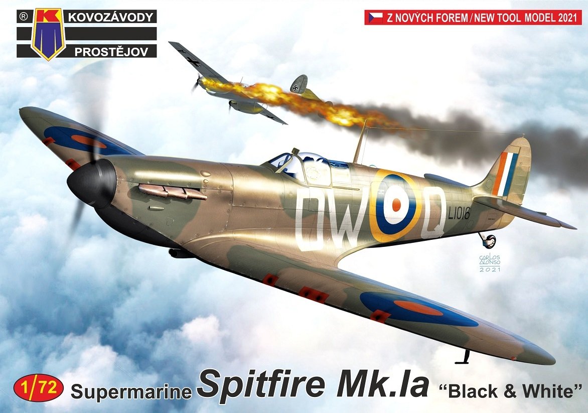 Kovozavody Prostejov KPM0263 Spitfire Mk.Ia “Black &amp; White” 1/72