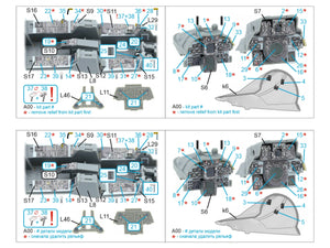 Quinta Studio QDS-48592 F-14A Tomcat 3D-Printed &amp;amp; colored Interior on decal paper (GWH) (Small version) 1/48 – immagine 12