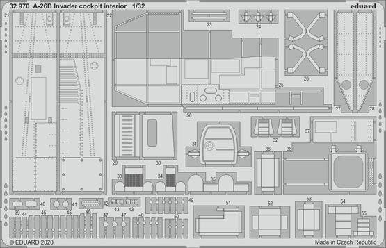 Eduard 32970 A-26B Invader cockpit interior 1/32 for HOBBY BOSS – image 2