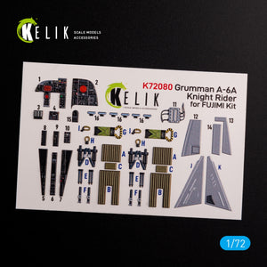 KELIK K72080 Grumman A-6A Knight Rider interior 3D decals for Fujimi kit 1/72 – Bild 3