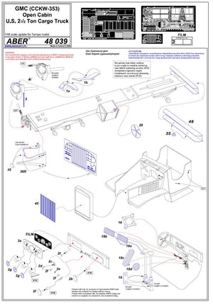 Aber 48039 GMC 2 Ton American Truck (CCKW-353) 1/48 – obrázek 6