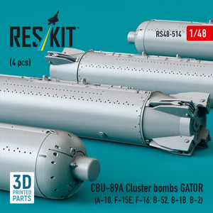 RESKIT RS48-0514 CBU-89A cluster bombs GATOR (4 pcs) (3D Printed) 1/48 – image 2