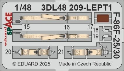 Eduard 3DL48209 F-86F-25/30 SPACE Airfix 1/48 – obrázek 4
