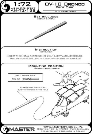 Master AM-72-138 OV-10 Bronco – Pitot Tube (1/72) – immagine 3