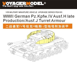 Voyager Model PEA163 WWII German Pz.Kpfw.IV Ausf.H late Production/Ausf.J Turret Armor (For All) 1/35