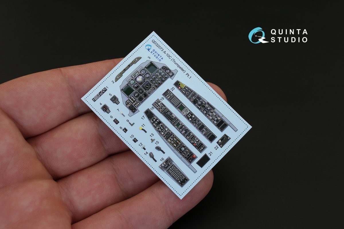 Quinta Studio QD32073 A-10C 3D-Printed &amp;amp; colored Interior on decal paper (for Trumpeter kit) 1/32 – immagine 3