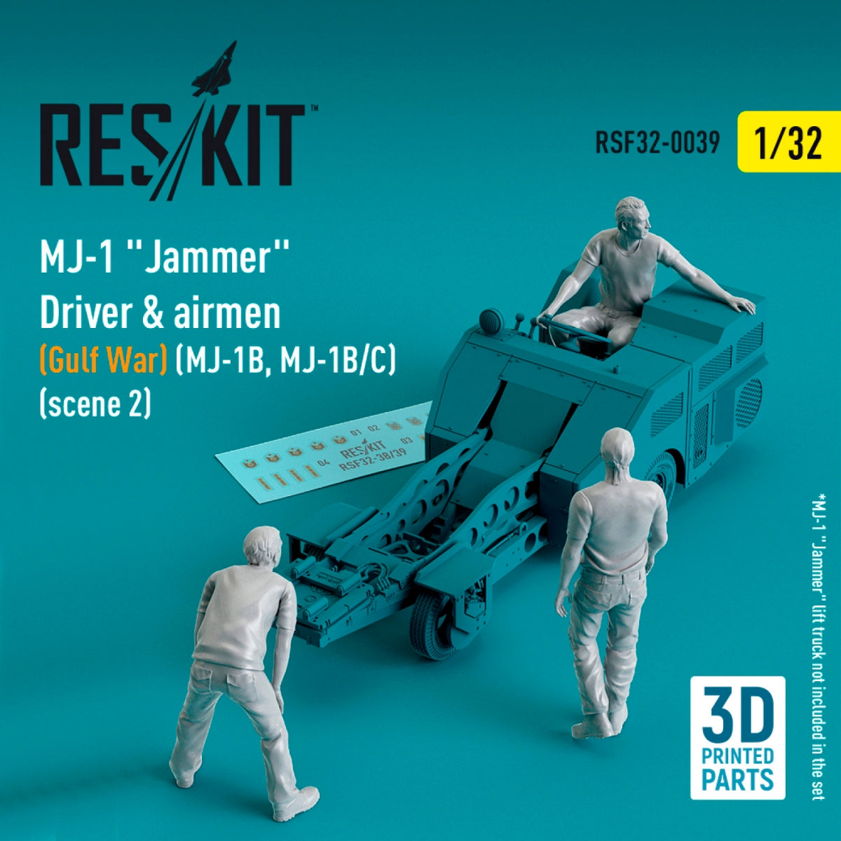 RESKIT RSF32-0039 MJ-1 Jammer"Driver airmen (Gulf War) (MJ-1B, MJ-1B/C) (scene 2) (3 pcs) (3D Printed) 1/32