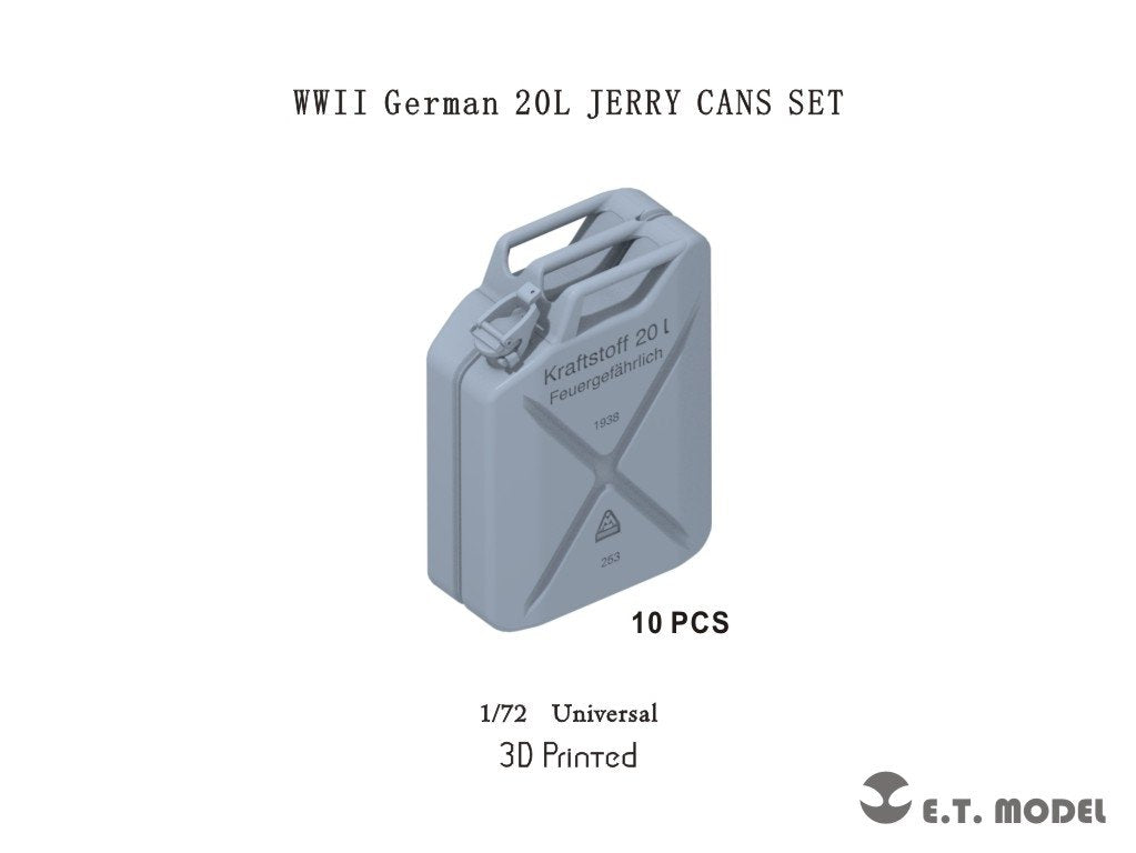 ET Model P72-001 WWII German 20L JERRY CANS SET (3D Print) 1/72