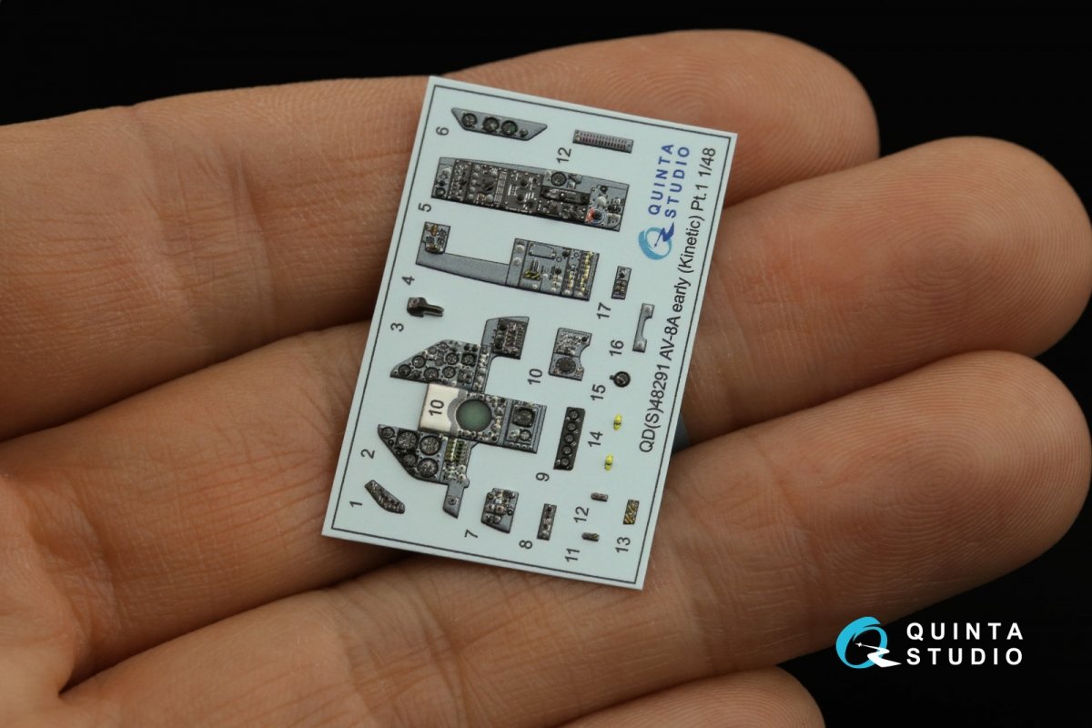 Quinta Studio QDS-48291 AV-8A Early 3D-Printed &amp;amp; colored Interior on decal paper (Kinetic) (Small version) 1/48 – Bild 4