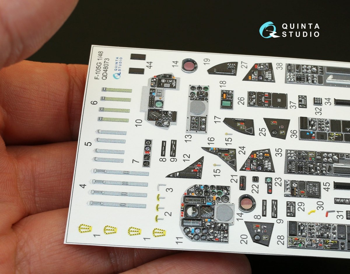 Quinta Studio QD48073 F-105G 3D-Printed &amp;amp; colored Interior on decal paper (for HobbyBoss kit) 1/48 – Bild 3