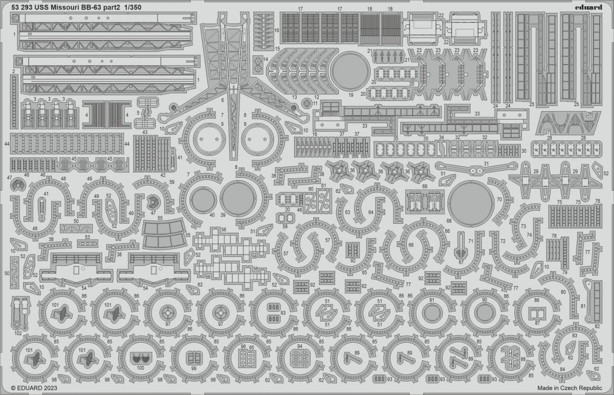 Eduard 53293 USS Missouri BB-63 part 2 HOBBY BOSS 1/350