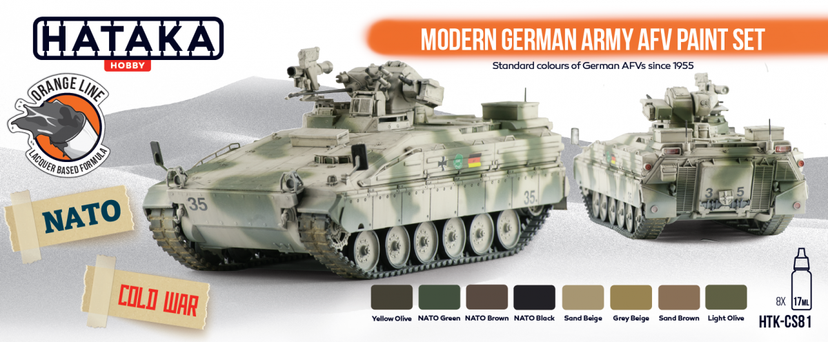 Hataka HTK-CS81 ORANGE LINE – Modern German Army AFV paint set 8x17ml – Bild 2