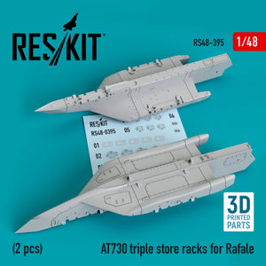 RESKIT RS48-0395 AT730 TRIPLE STORE RACKS FOR RAFALE (2 PCS) (3D PRINTED) 1/48