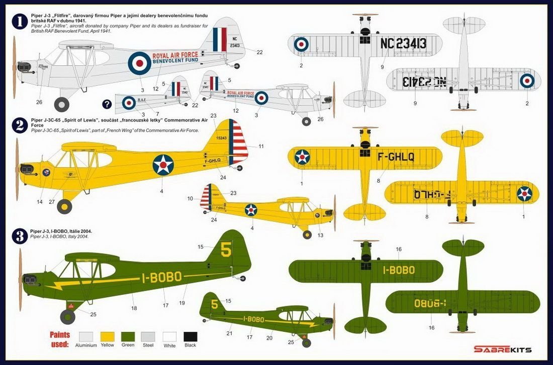 SabreKits SBK4002 Piper J-3 Cub International 1/48 – obrázek 2