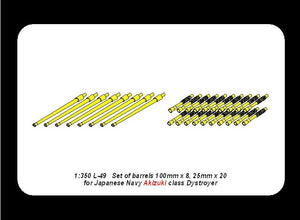 Aber 350L-49 Set of barrels 100mm x 8; 25mm x 20 for Japan Navy Akizuki class Destroyer 1/350 – Bild 4