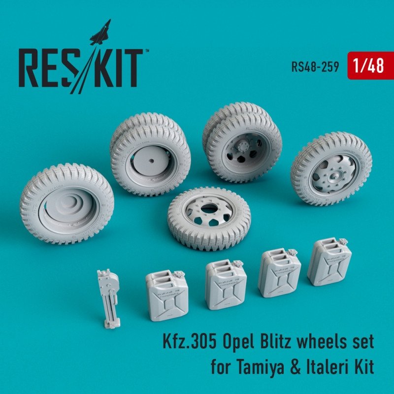 RESKIT RS48-0259 Kfz.305 Jeu de roues Opel blitz pour Tamiya &amp; Italeri 1/48